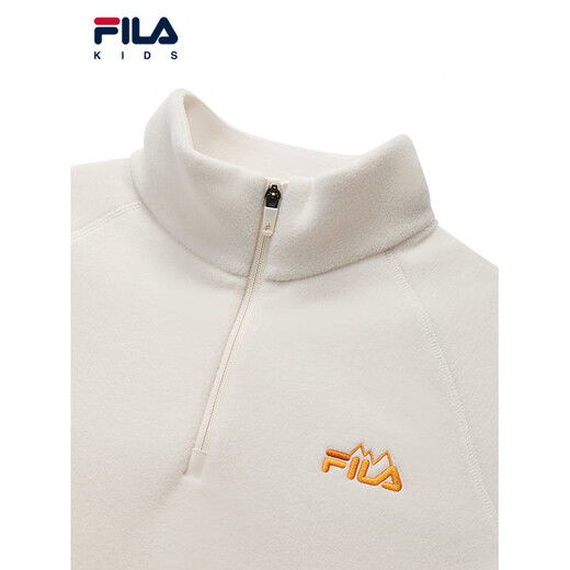 FILA boys' fleece sweatshirt winter warm pullover pear white-IV 140 cm