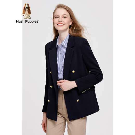 Hush Puppies Blazer décontracté tricoté d'hiver pour femme 196 Bleu foncé L