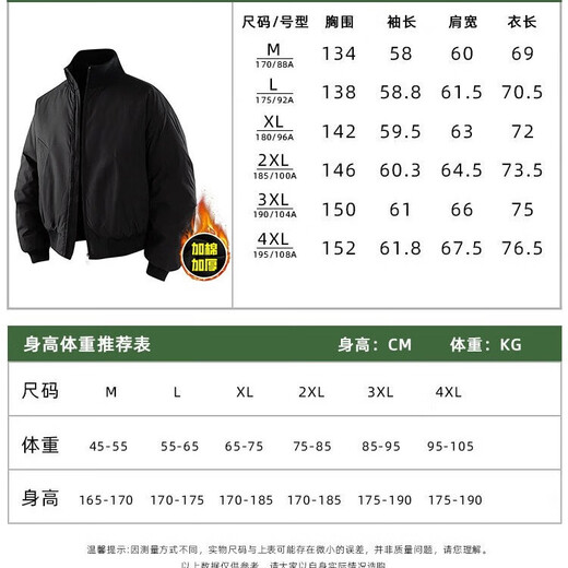 Playboy (PLAYBOY) 2025 short bomber jacket men's autumn and winter trendy brand American cotton thickened stand-up collar right shoulder jacket black (cotton thickened) XL