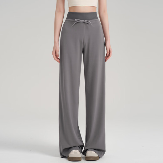 LULULMCCTN Autumn and Winter Loose Slim Yoga Pants Women's Sports Pants Casual High Waist Pilates Training Wide Leg Fitness Pants Black M