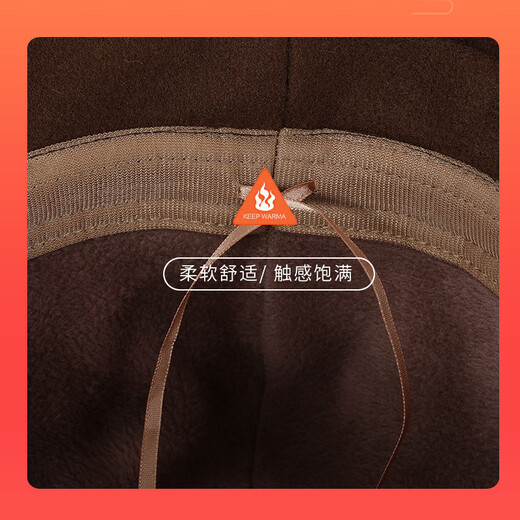 SAIXIMAN's new middle-aged and elderly women's winter hat plus velvet hat to keep warm, fashionable and versatile, 3163 camel color, velvet-free, adjustable (hat + scarf + gloves)