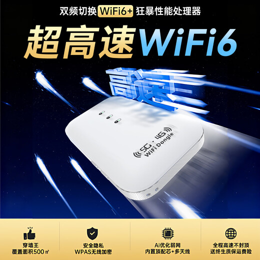 咖柠绮随身wifi2025款移动无线网络wifi-6三网全国通用无限高速流量家用携带上网卡智能超长续航车载路由 【光纤版】78核提速7999%-送1500G