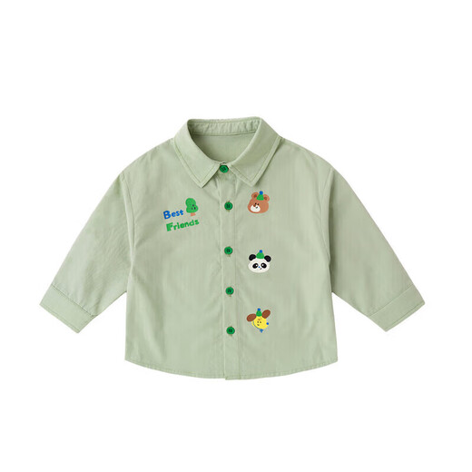 Dudujia-b pure cotton shirt spring boys' comfortable breathable jacket girls spring style tops green 90