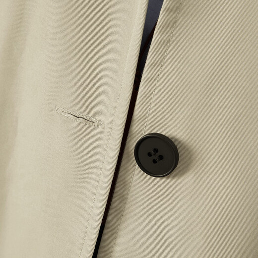 She Pool Contrast Color Lapel Mid-Length Windbreaker Women's 2025 Autumn New Retro Commuting Drop Shoulder Sleeve Jacket