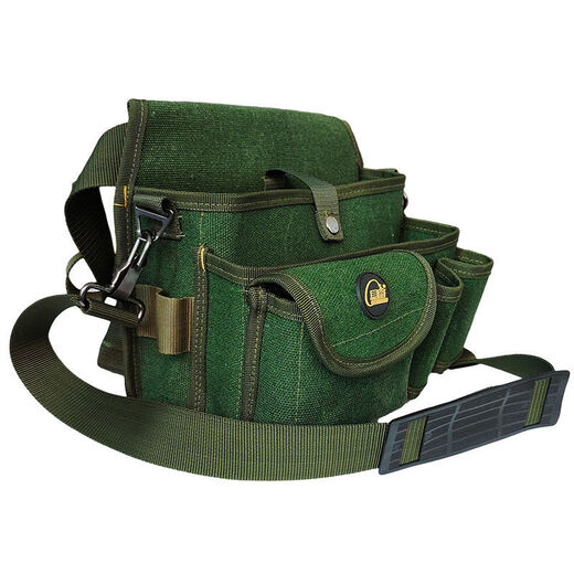 Vinoa Crossbody Reinforced Electrician Tool Bag Canvas Multifunctional Water and Electricity Weak Current Installation Tool Belt Bag Thickened Wear-Resistant and Portable Use Xin03 Military Green Crossbody Enhanced Version (Shoulder Strap + Belt)