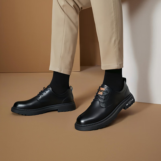 DICK LANE Dick Lane brand large leather shoes for men 2025 new British retro men's shoes business casual shoes non-slip low-top Martin boots brown 40