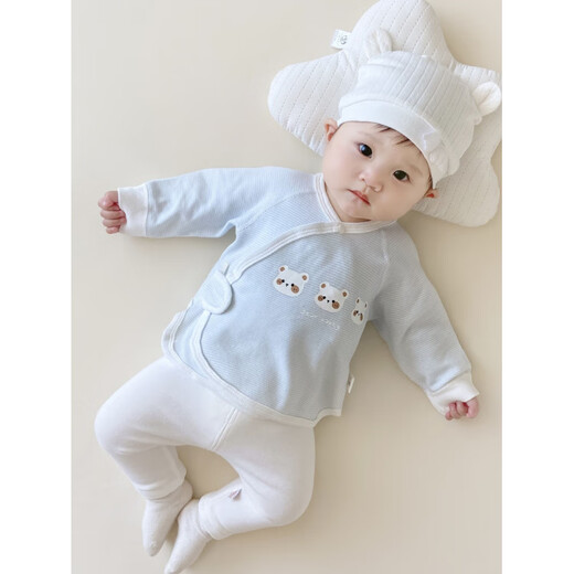 YEEHOO Ying's spring, autumn and winter newborn clothing newborn half-back baby long-sleeved hem shirt top baby soft velvet and yellow_anti-soaking half-back shirt 52 cm