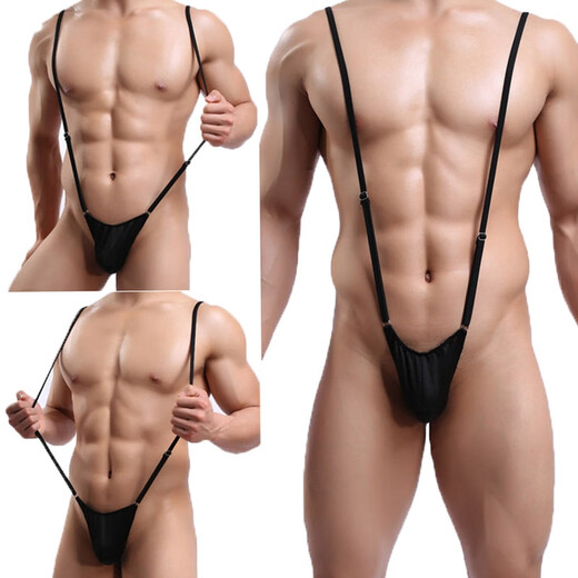 Men's sexy underwear men's passionate men's thong see-through sexy boys' temptation and flirting without taking off 2025 new style 06 black M