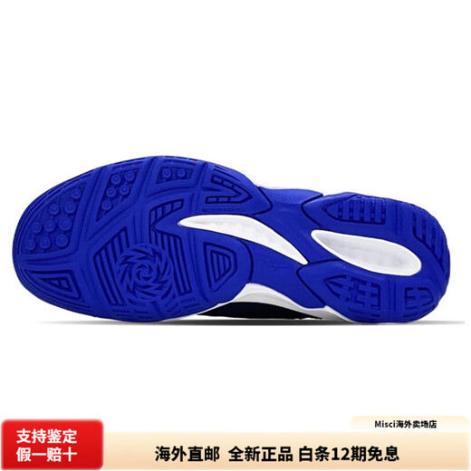 Mizuno Dynablitz non-slip and wear-resistant badminton low-top training shoes for men and women, blue and white 40.5