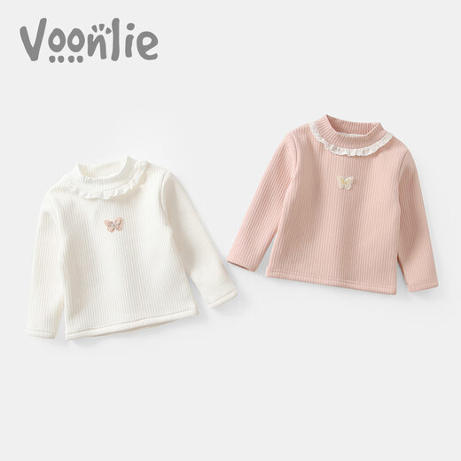 Fanlie VOONLIE girls' bottoming shirt, autumn and winter clothing, children's fashionable baby long-sleeved T-shirt, velvet, thickened, warm and versatile top
