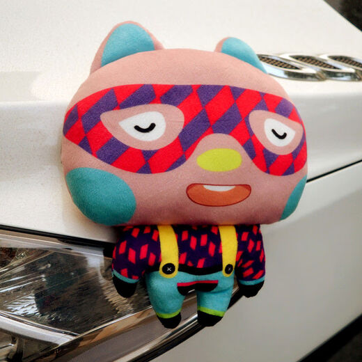 语森忆车载护颈枕座椅汽车头枕车用抱枕腰靠垫装饰靠枕卡通可爱头靠垫女 泳镜兔头枕