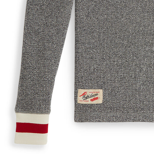 Polo Ralph Lauren Boys' Fall 25 Waffle Knitted Cotton Henley RL43858 020-Gray 90 (2)