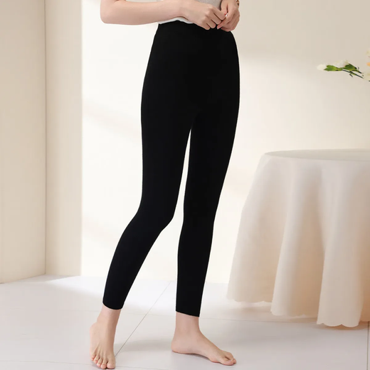 Leggings, tight-fitting long johns, women's velvet thermal pants, women's underwear, autumn and winter cotton pants, spring and autumn style, thickened, elegant black, texture recommended XL
