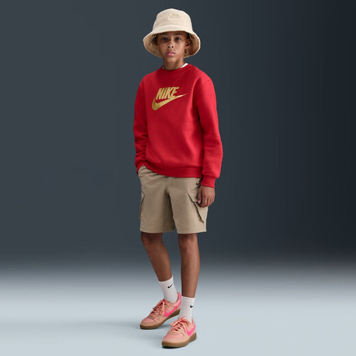 Nike (NIKE) big children's fleece sweatshirt winter new knitted boys and girls NIKE CLUB FLEECE HQ0975