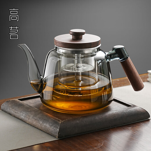 Gaoming's new side-handled teapot glass teapot single pot thickened high-temperature resistant electric ceramic stove boiling water teapot boiling kettle Hexu teapot 1000ml