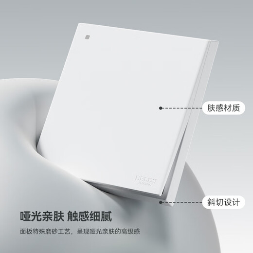 DELIXI switch socket panel CD229 skin-feel matte cream style 10A oblique five-hole socket type 86 matte white