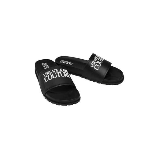 Versace (VERSACE) women's slippers, simple and versatile, lightweight, breathable, non-slip, soft-soled black flat-heeled casual home slippers Black 35