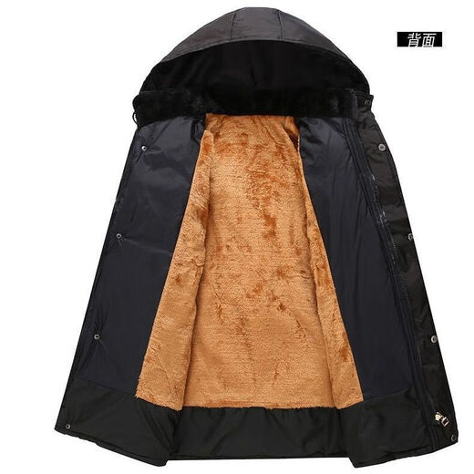 Playboy (PLAYBOY) middle-aged down jacket men's winter plus velvet thickening extra large men's jacket elderly wide fashionable casual dad wear black gold inner alchemy collection and purchase priority delivery XL 100-130Jin Jin equals 0.5 kg