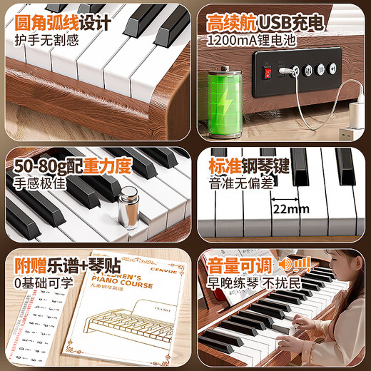 Xidiqi children's small piano educational toy wooden electronic piano baby musical instrument enlightenment 1-3 years old New Year gift