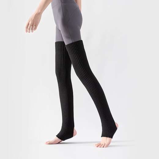 Tukaqi Yoga Socks Pilates 2025 New Women's Long Pile Socks Over-the-Knee Leg Guard Sock Covers Winter Long Socks Warm Leg Covers Black (One Size) Long Style (About 75cm)