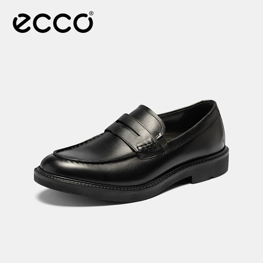 ECCO Loafers Men's Comfortable Leather Shoes Business Shoes British Slip-On Leather Shoes Urban London 525654 HL Black 52565401001 39