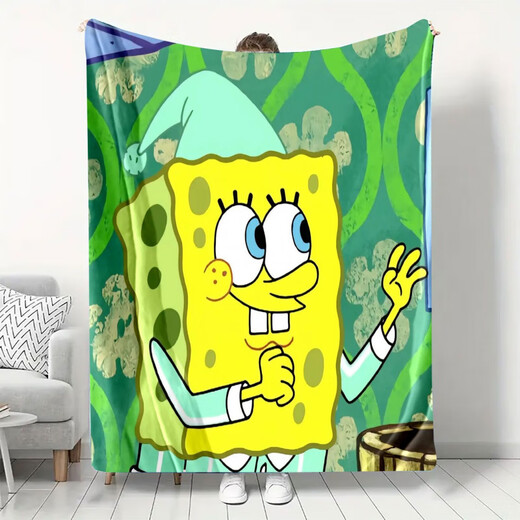 SpongeBob SquarePants national trend SpongeBob SquarePants series blankets, throw blankets, air-conditioning blankets, lunch blankets, camping blankets, multifunctional blankets, SpongeBob SquarePants-21 75cm*100cm cm
