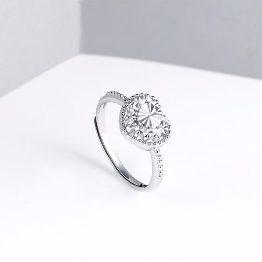 Saturday Fortune (ZLF) Platinum Ring Women's PT950 Heart Flower Bright Love Living Ring No. 12 - 3.67g