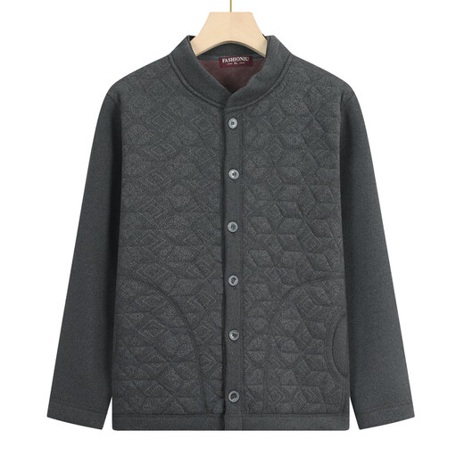 Xiaofu dad autumn and winter velvet thickened cardigan elderly men's warm tops middle-aged and elderly grandfather's home coat