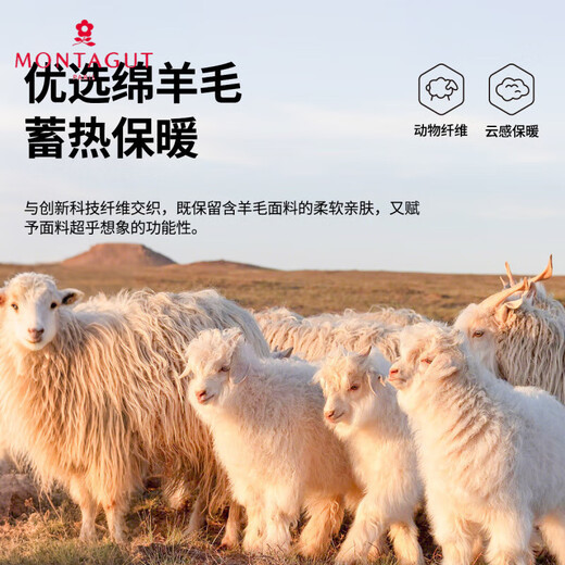 Montagut Wool Silk & Goose Down Warm Winter Men's Woolen Coat Thickened Warm Goose Down Jacket Dark Gray M /48