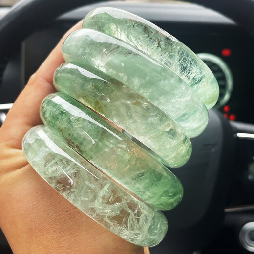Buhesyt natural crystal green fluorite bracelet inner diameter 50mm