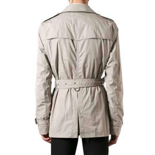 博柏利（BURBERRY）新年礼物Burbrry纯色双排扣翻领腰带风衣男款卡其色 卡其色男女同款 均码 48