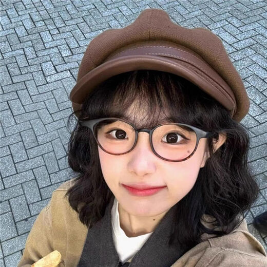 Midelei octagonal hat for women with big head circumference 2025 new Japanese retro literary newsboy hat autumn and winter fashion face-showing little Beileibei Japanese retro-beige-Versatile face-showing small one-size-fits-all head circumference 54cm-59cm