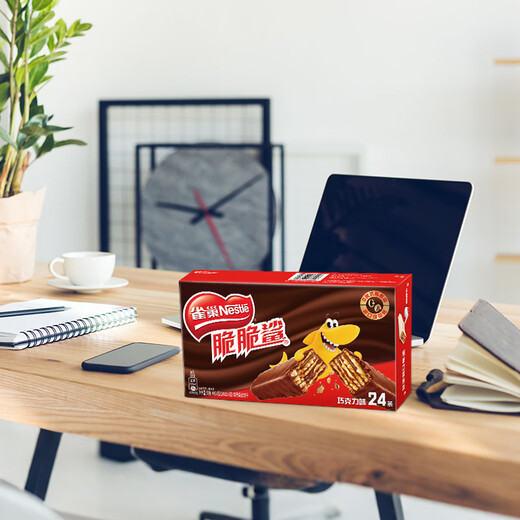 雀巢（Nestle）脆脆鲨威化饼干巧克力味24条446.4g 休闲零食代餐 早餐下午茶团购