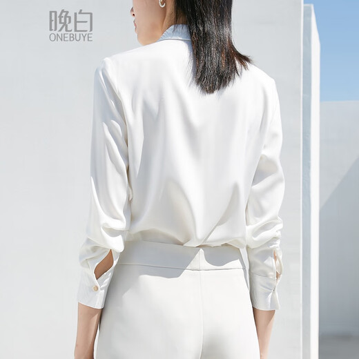 Late White New Product Commuting Versatile White Shirt Women 2025 Autumn Style Solid Color Simple OL Long Sleeve Shirt Women White M