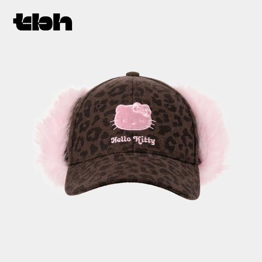 Brutalist Home (tbh) Hello Kitty Plush Baseball Cap Sun Protection Hat Casual Outdoor Men's and Women's Sun Hat Hello Kitty Plush Baseball Cap - Coco Leopard Print