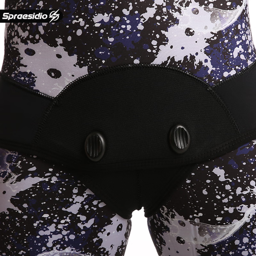 SPRAESIDIO free diving suit men's warm and cold-proof 3mm split N cloth semi-dry thickened fishing and hunting suit 3MM jellyfish suit black XL