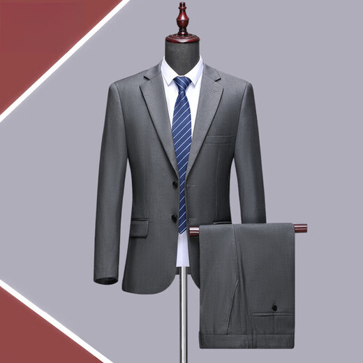 撒SEVEN 7Qi Brand Men's Wedding Dress Wool Suit Work Business Casual Career Groom Professional Wear Sapphire Blue - 2 Buttons - No Slits XL 180 Leave a message for pants size or waist size