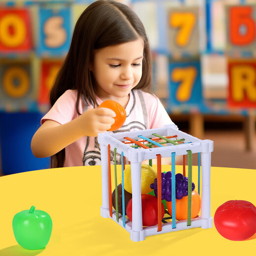 Hand ball baby molar stick grasp training teether pacifier toy chewing music 3 to 6 months hand rattle hand ball green + fruit cese music contract baby toys for the whole year