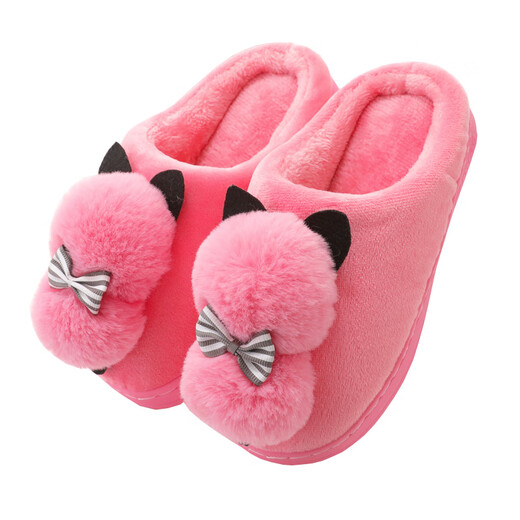 Donglai quality children's cotton slippers for girls and princesses in winter indoor cute cartoon boys and kids winter non-slip wool gray 6320 21.5 250 yards suitable for normal 35.36 yards