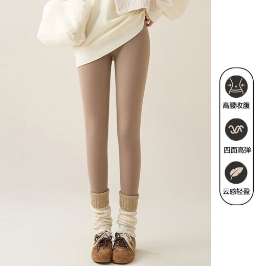 XINBUCKS Velvet Shark Pants Women's Autumn and Winter Yoga Pants Belly Controlling Butt Lifting Biba Pants Plus Size Leggings Wear Warm Pants Black Velvet Suitable for 0-15 C M Recommendation 90-105 Jin Jin is equal to 0.5 kg