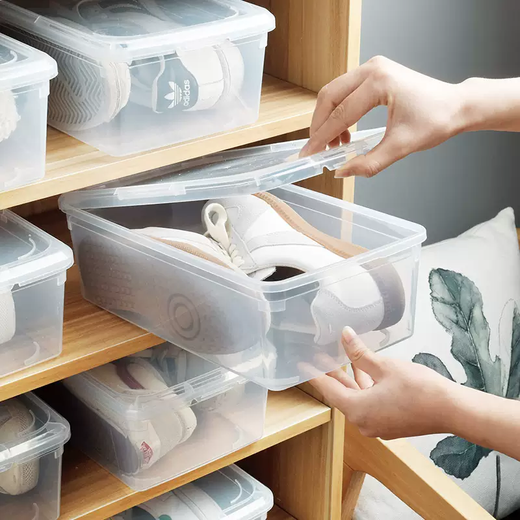 Yusenyi shoe box storage artifact space-saving plastic shoe storage artifact office space-saving simple sneaker storage box 1 transparent shoe box 1 transparent shoe box 32x19x10cm 32 32x19x10cm