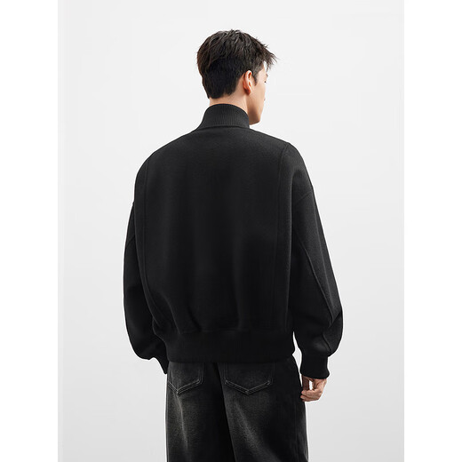 GXG мужское повседневное двустороннее шерстяное короткое пальто в американском стиле с воротником-стойкой, мужское 25-е зимнее новое стильное #G25D064001, черный M