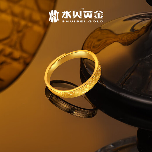 Shuibei Gold Pure Gold 999 Half Circle Crushed Ice Open Ring 5D Hard Gold Craftsmanship Birthday and Anniversary Gift for Friends Pure Gold Half Circle Crushed Ice Open Ring Gold Weight Approximately 3.5 Grams + Refund for More