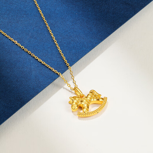 Safir 18K gold pendant for girls, Trojan horse pendant as a birthday gift for girlfriend 18K gold Trojan horse pendant