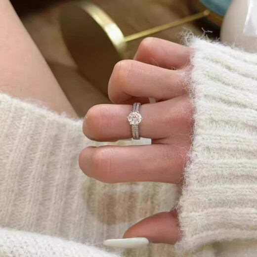 I Do platinum pt950 diamond ring for women gypsophila 1 carat starlight queen diamond wedding ring proposal gift for wife and girlfriend gypsophila 1 carat diamond size 11