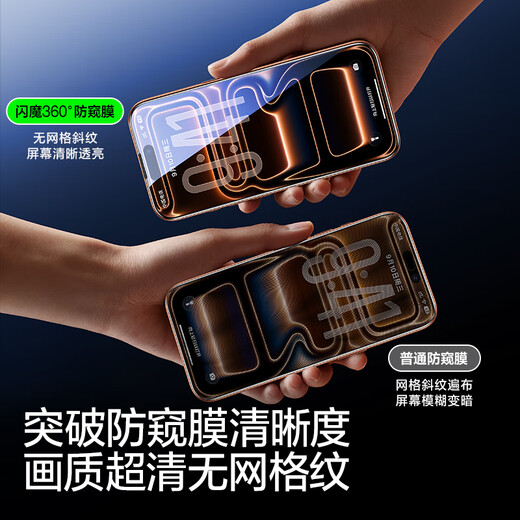 Flash Magic is suitable for Apple 17promax tempered film iPhone17/17ProMax mobile phone film 360-degree anti-peep film anti-fall anti-fingerprint glass anti-peeping 17ProMax 360 comprehensive anti-peep dust-free warehouse second sticker | damage guarantee