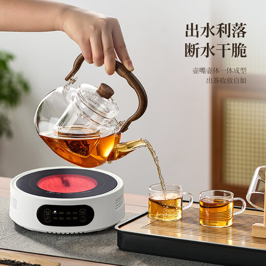 Yipot tea making teapot set electric ceramic stove tea set special glass teapot for boiling water high temperature resistant tea making set cost-effective king 1.1L teapot smart stove 10-piece set