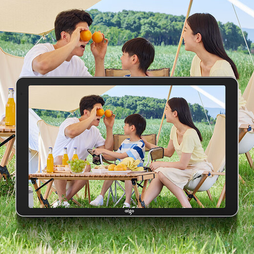 Cadre photo numérique en alliage d'aluminium DP15, grand écran tactile haute définition de 10,1 pouces, album photo électronique vidéo, modèle de télécommande de 8 pouces + carte 64G, modèle en alliage d'aluminium de 10,1 pouces, mémoire intégrée de 32G
