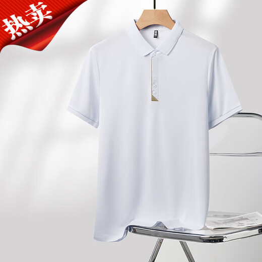 胖东来新款中年男士短袖T恤爸爸装衣服夏装翻领上衣父亲男装polo衫休闲 9866果绿 XL 52/175