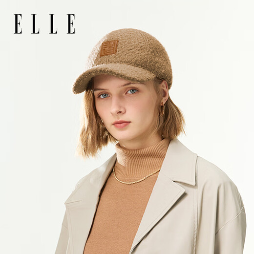 ELLE Wool Baseball Cap Women's Autumn and Winter Outdoor Warm Fashion Versatile Duck Hat Shows Small Face